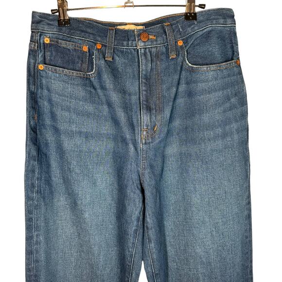 NWT Madewell Baggy Straight Jeans in Worn Indigo Wash Dark Wash Hemp Blend 28 - Picture 6 of 15